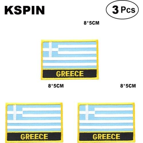 Greece Rectangular Shape Flag patches embroidered flag patches national flag patches for clothing DIY Decoration