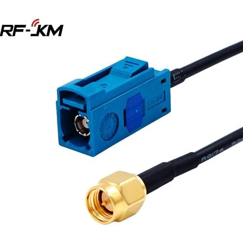 Fakra Z Female Jack to SMA Male Plug RG174 Cable GPS Antenna Extension Adapter RF Coaxial Pigtail for Auto Car Vehicle