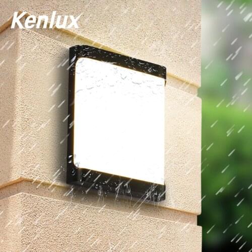 Kenlux 18W Plastic Waterproof Outdoor Led Wall Lighting Indoor Porch LED Wall Lamp Energy-saving WW/WH Garden Outdoor Light