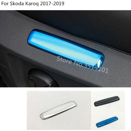 Car Stainless steel remember recall recollection Seat adjustment knob button switch trim For Skoda Karoq 2017 2018 2019 2020