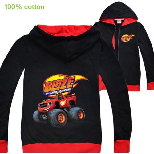 Cartoon Blaze and the Monster Machines Boys Jackets Girls Autumn Clothes Children Leisure Fashion Cardigan Hoodies Winter Coat