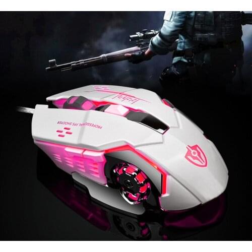 Macro Programming Esports Machinery Metal Glow Gaming Mouse Gamers 2500DPI 6Keys For PC Computer PC Laptop Mice Game Office Home