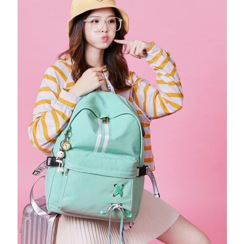 Fashion Large Capacity Backpack Womens 14 inch Laptop College Student Schoolbag Bag Pink Royalblue Black Sapphire Blue 4 Colors