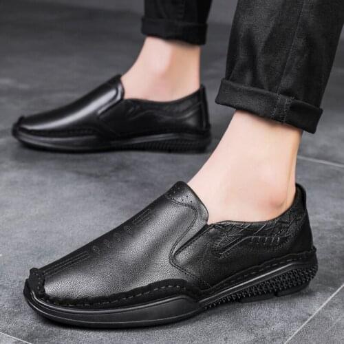 Men genuine Leather shoes men Summer Alligator Texture Slip-On Casual Shoes Male loafer Mens Loafers Driving Shoes moccasins