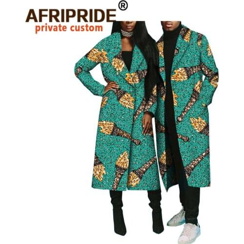 Mens Coats African Clothing for Men and Women Couple Clothes White Bazin Dashiki Embroidery Long Jacket Outwear Party A18C003