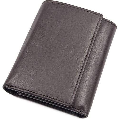 Mens Short Wallet Genuine Leather Clutch Wallets Purses Coin Pocket Multi-Card Card Holder Male Multifunctional Cowhide Purse