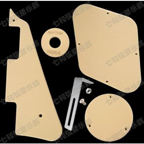 Set Electric Guitar Pickguard,Cavity Cover,Switch Cover,Pickup Selector Plate,Scratchplate Pickguard Support Bracket / Cream