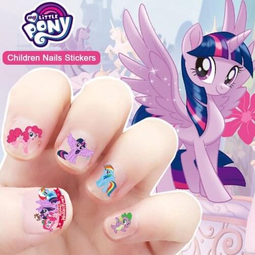 Hasbro My Little Pony Makeup Nails Stickers Anime Accessories Toys for Girls Kids Toy Waterproof Christmas Birthday Party Gifts