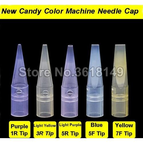 New Tattoo Needle Tips 1R 3R 5R 5F 7F Needles Caps For Embroidery Machine Giant Sun Permanent Makeup Needle Tube Tips Nozzles