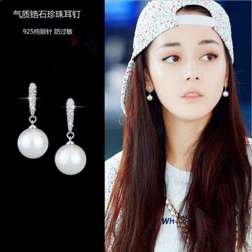 New Design Wedding Jewelry Luxury Clear Zircon Earrings Elegant 925 Sterling Silver Shell pearl Stud Earrings For Women