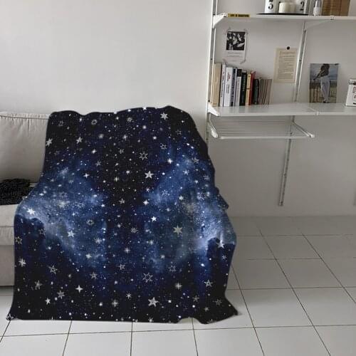 Leisure Blankets Night Sky Stars Purple Home Textiles Sofas Childrens Bedroom For Travel Special Throw Blanket Warm Flannel