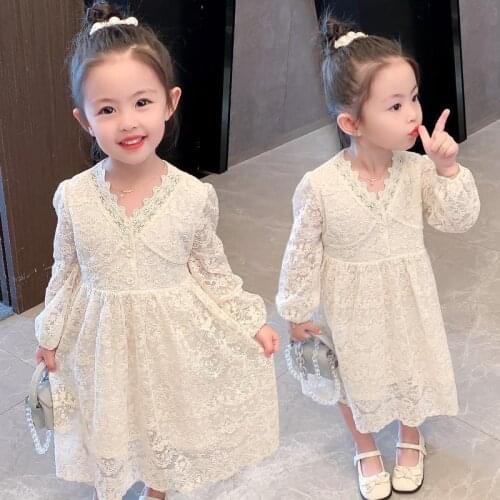 Girls Autumn Clothing Dress 2021 New Girls Western Style Baby Girl Princess Childrens Dress Spring and Autumn