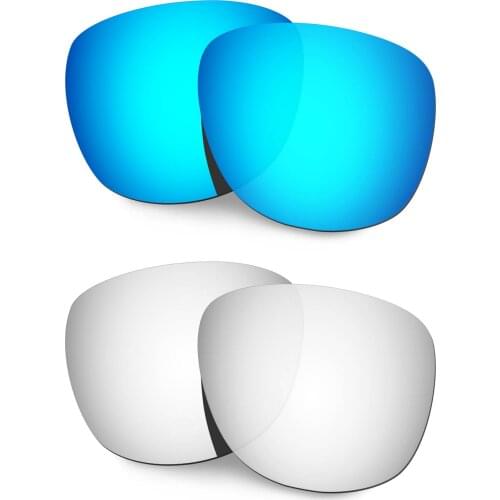 HKUCO Polarized Replacement Lenses For Trillbe X Sunglasses Blue/Silver 2 Pairs