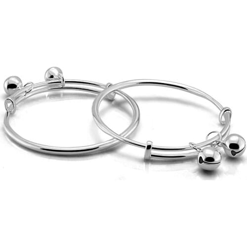 Simple Fashion 100% 925 Sterling Silver Bracelet For Baby Adjustable Toddler Bangle Child Personalized Girl Boy Birthday Gift