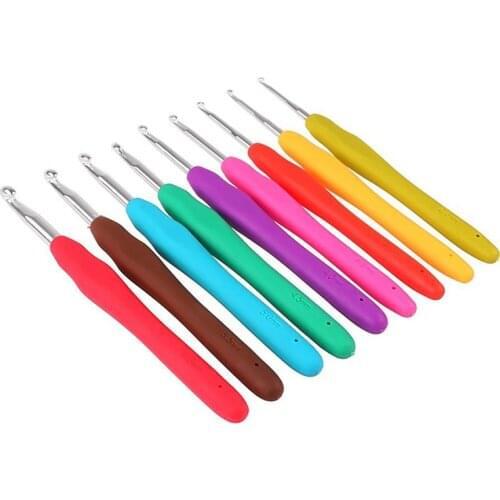 2-10MM Multicolor Knitting Needles Soft Grip Ergonomic Handle Yarn Crochet Needle Weaving Crochet hook Needles DIY Sewing Tools