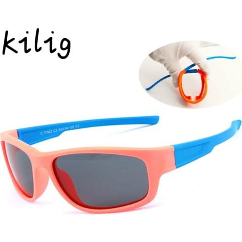 Kilig Sport Kids Sunglasses 2019 Polarized Baby Glasses Colorful Cartoon Eyeglasses Girls Shades Children driving drv Goggles