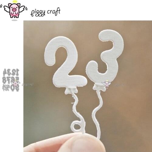 Piggy Craft metal cutting dies cut die mold Balloon digital numbers Scrapbook paper craft knife mould blade punch stencils dies