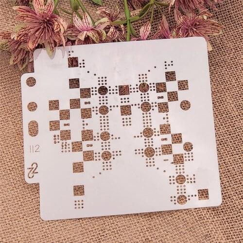 14*13CM Mechanical Shield DIY Cake Scrapbook Stencils Hollow Embellishments Printing Lace Ruler Valentines Day Cover Template