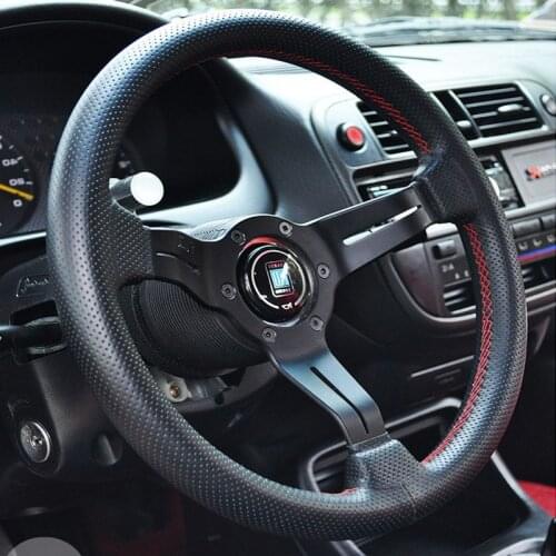 Universal 13 inch ND leather Auto Racing Steering wheels Deep Corn Drifting Sport Steering Wheel racing steering wheel