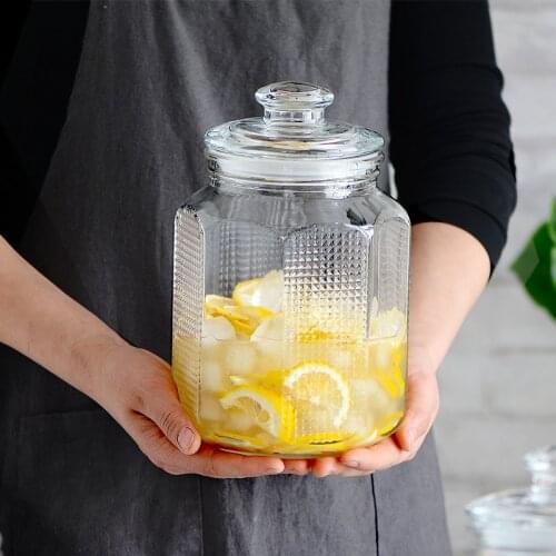 Thicken Sealed Jar Glass Large-capacity Storage Jar Glass Bottle Honey Bottle Multigrain Nut Jar Soaking Wine Kimchi Bottle