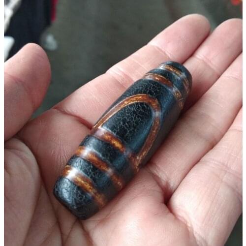 Vintage Fancy Exquisite Nature Tibetan Chalcedony Dzi. Pendant Amulet Churinga Fine ~Rare