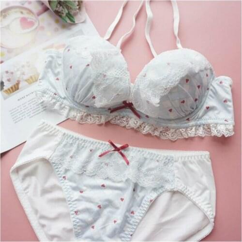 Plus Size Lingerie Set Sexy Bras and Panties Sets for Women Intimate Underwear Blue Push Up Bra Panties Underwire 2 Piece 2021