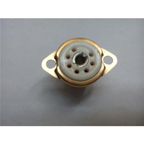 10pcs 7 pin scaffolding tube socket GZC7-F-G ceramic tube sockets golden plating for 6J1 6J2 6X4 6Z4 EAA91