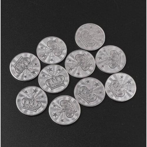 10pcs 25*2mm Game Token Stainless Steel Arcade Game Coin Crown Tokens