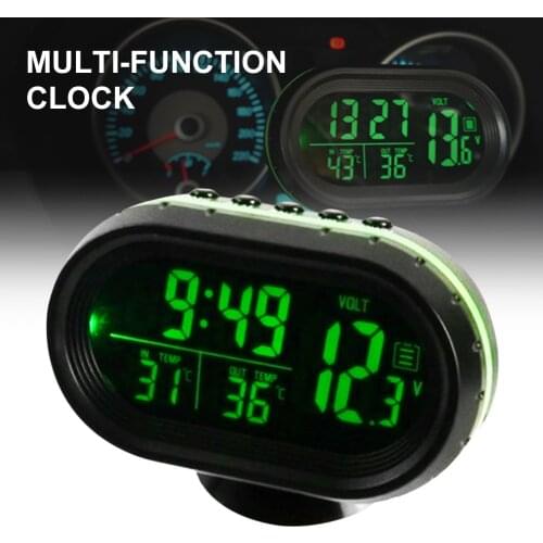 12V Car Digital Clock and Temperature Voltmeter Thermometer Dashboard Car Clock LCD Display with Backlight Voltage Tester