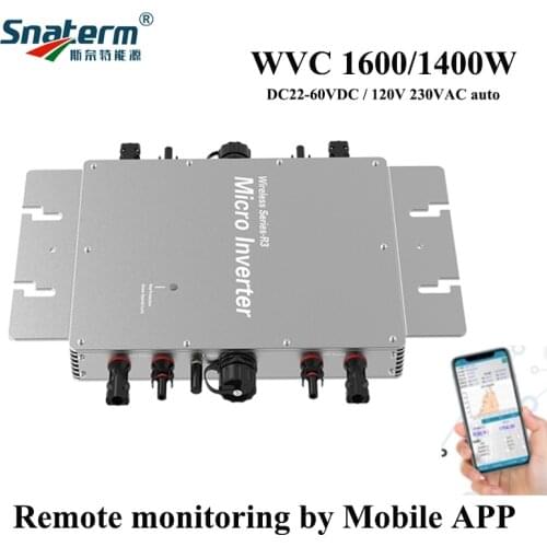 1600W 1400W MPPT Solar PV Grid Tie Micro Inverter WVC series INTELLIGENT Lot MONITORING SYSTEM Built-in WiFi Data Terminal