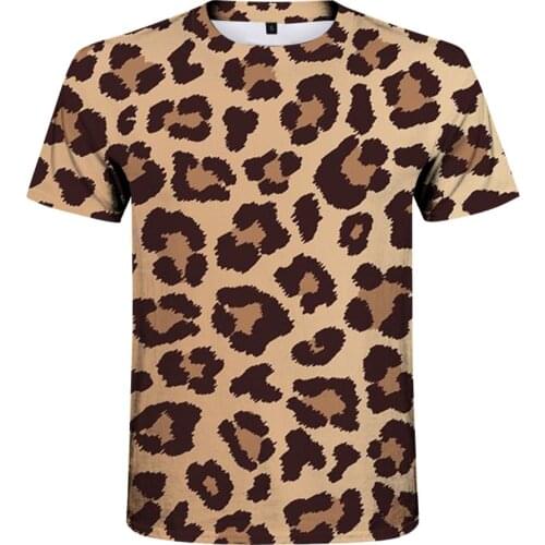 2021 Men Clothes New Mens Summer Leopard Grain Men Short Sleeve T-shirt 3D Print T-shirt Casual Breathable Funny T shirts