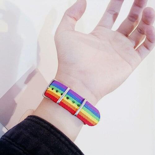 2021 New Rainbow Wristband Charm Bracelet Versatile Couple Bracelet Wristband For Gay And Lesbian Pride Fashion Jewelry