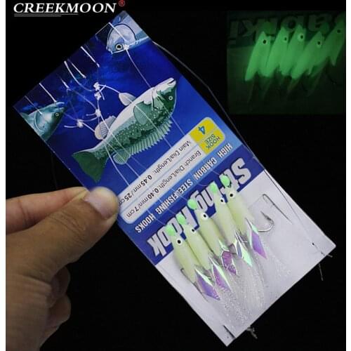 25pcs 5bags High Quality Carbon Steel Mackerel Feathers Bass Cod Lure Sea Fishing Luminous Fishing Hook Treble Bait Fishing Wire