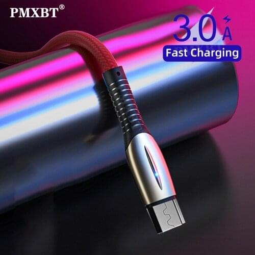 3A Micro With LED USB Cable Fast Charging For Samsung S6 Xiaomi Sony Android Mobile Phone Charger Cable Sync Data MicroUSB Cord