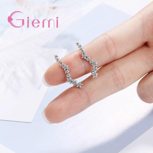 925 Sterling Silver Stud Earring Latest Style Star Design Fashion Jewelry For Women Girls Anniversary Engagement Gift