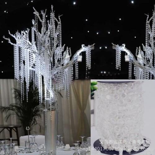 99 FEETS Garland Diamond Strand Acrylic Crystal Beads Wedding Decoration Crystal 10MM Hanging Party Supplies