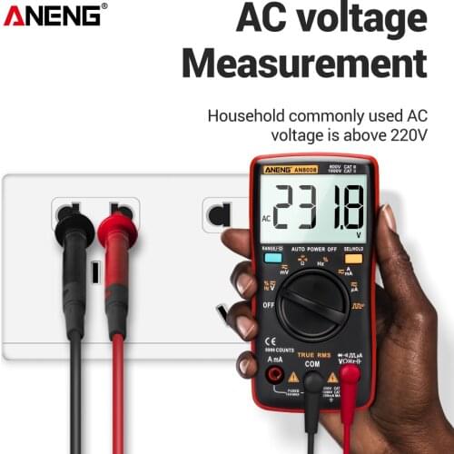 ANENG AN8008 9999 Counts Digital Multimeter Transistor True RMS Tester rm409b Auto Electrical Testers Voltage capacitor Meters
