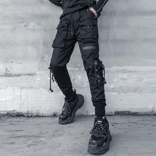11 BYBBS DARK 2021 Streetwear Personality Straps Pants Hip Hop Cargo Pant Men Loose Harajuku Joggers Men Trousers Punk Tactical