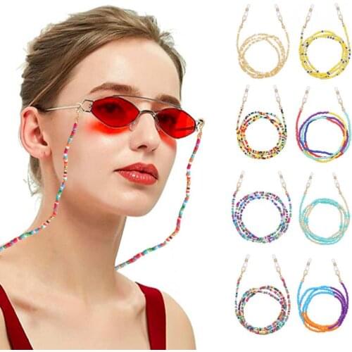 Bohemian Colored Mask Strap Beaded Glasses Chains Women Face Mask Lanyard Anti Slip Eyewear Lanyard Holder Ethnic Eyeglass Chain
