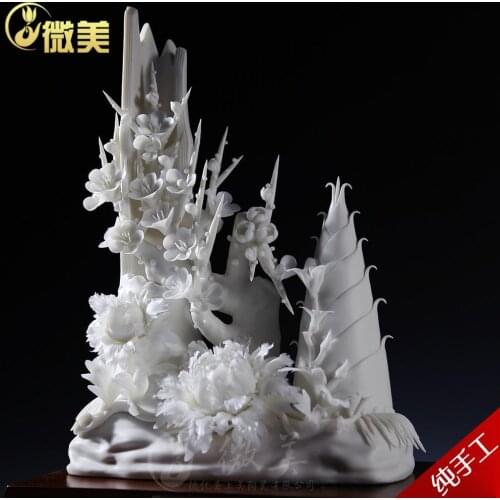 Dehua jiejiegao ceramic white porcelain flower ornaments, jewelry ornament size Home Furnishing fashion modern furnishings