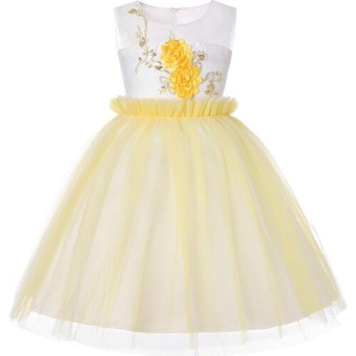 Childrens clothing Flower Girl Dress 1-13 Years kids Princess Party dresses baby girl clothes elegant sleeveless Wedding Dress