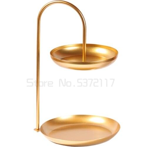 Nordic style creative dressing table cosmetic key desktop storage box household double deck tray