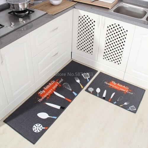 Kitchen Mat Long Water Absorbent Non-slip Mat Door Mat Oil-proof Foot Cushion Bathroom Cushion Bedroom Bed Mat