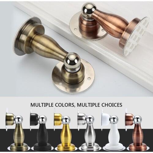 Magnetic Door Stop Hardware Holder Toilet Glass Catch Stainless Steel Strong Suction Stopper Floor Nail-free Sticker Hidden Door