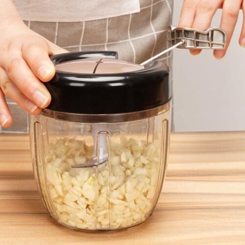 Multifunctional Food Chopper Vegetable Cutter Manual Meat Grinder Kitchen Vegetable Grinder Stuffing Garlic Mud Artifact Grinder