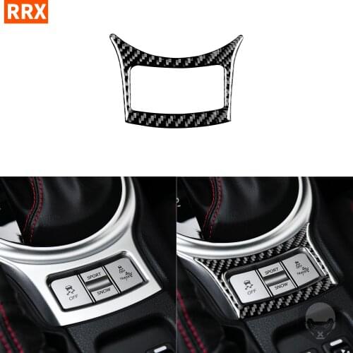 For Toyota 86 Subaru BRZ 2017-2019 Real Black Carbon Fiber Sticker Gearshift Button Box Frame Styling Interior Car Accessories