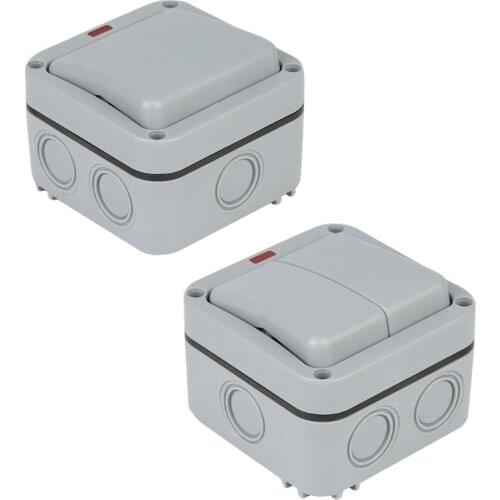 MP12 Wall Switch Outdoor Waterproof Dust-proof Wall Switch Socket for Garden Courtyard Lawn Garage Home Accessories