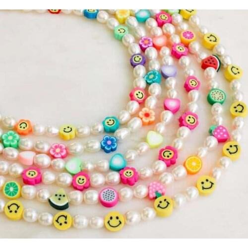 Best Lady INS Pearls Flower Daisy Beaded Necklace for Women Boho Cute Bowknot Collar Choker Necklace Girls Jewelry Party Gifts