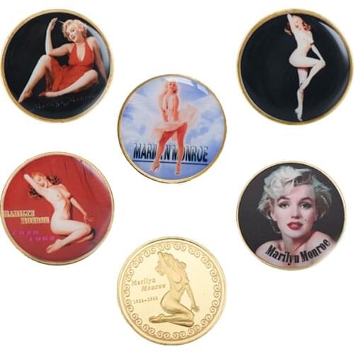 5PCS United States Marilyn Commemorative Gold Coins Home Decorative Souvenir Gifts