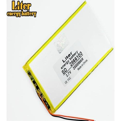 Polymer lithium ion battery 3.7 V 2866100 2000mAh can be customized wholesale Tablet pc battery